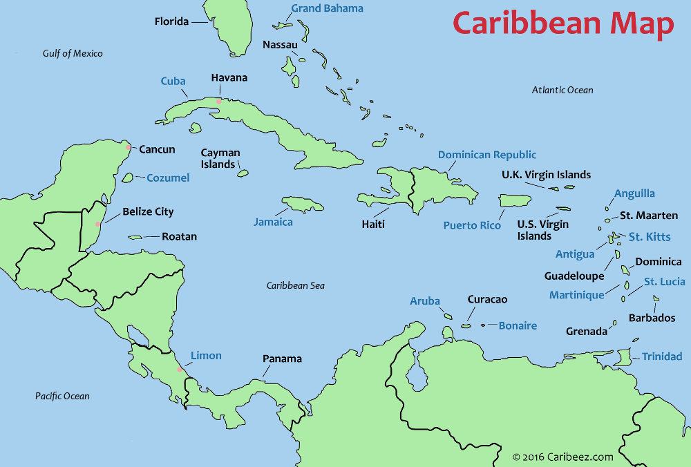 Map Of Caribbean Islands - Bank2home.com